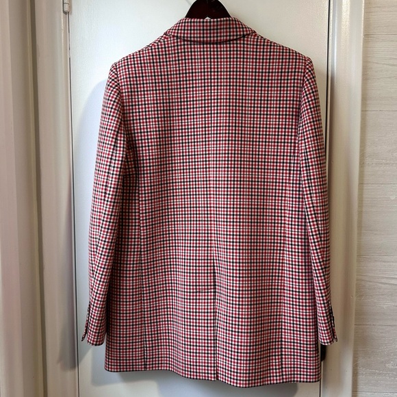 New Wilfred Red Check Double Breasted Blazer - Picture 4 of 14